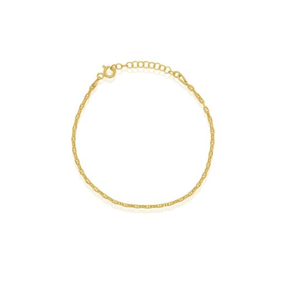 NWT Alanis Rolo Marina DC Link Bracelet // 14kt Italian Gold Vermeil - Picture 1 of 4